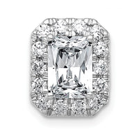14kw 2ct Lab Grown Diamond VS+ F+ Radiant Comp Halo Chain Slide