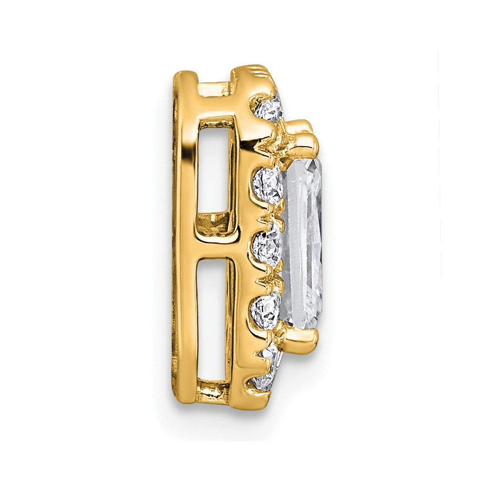14k 2ct Cert Lab Grown Diamond VS+ F+ Radiant Comp Halo Chain Slide