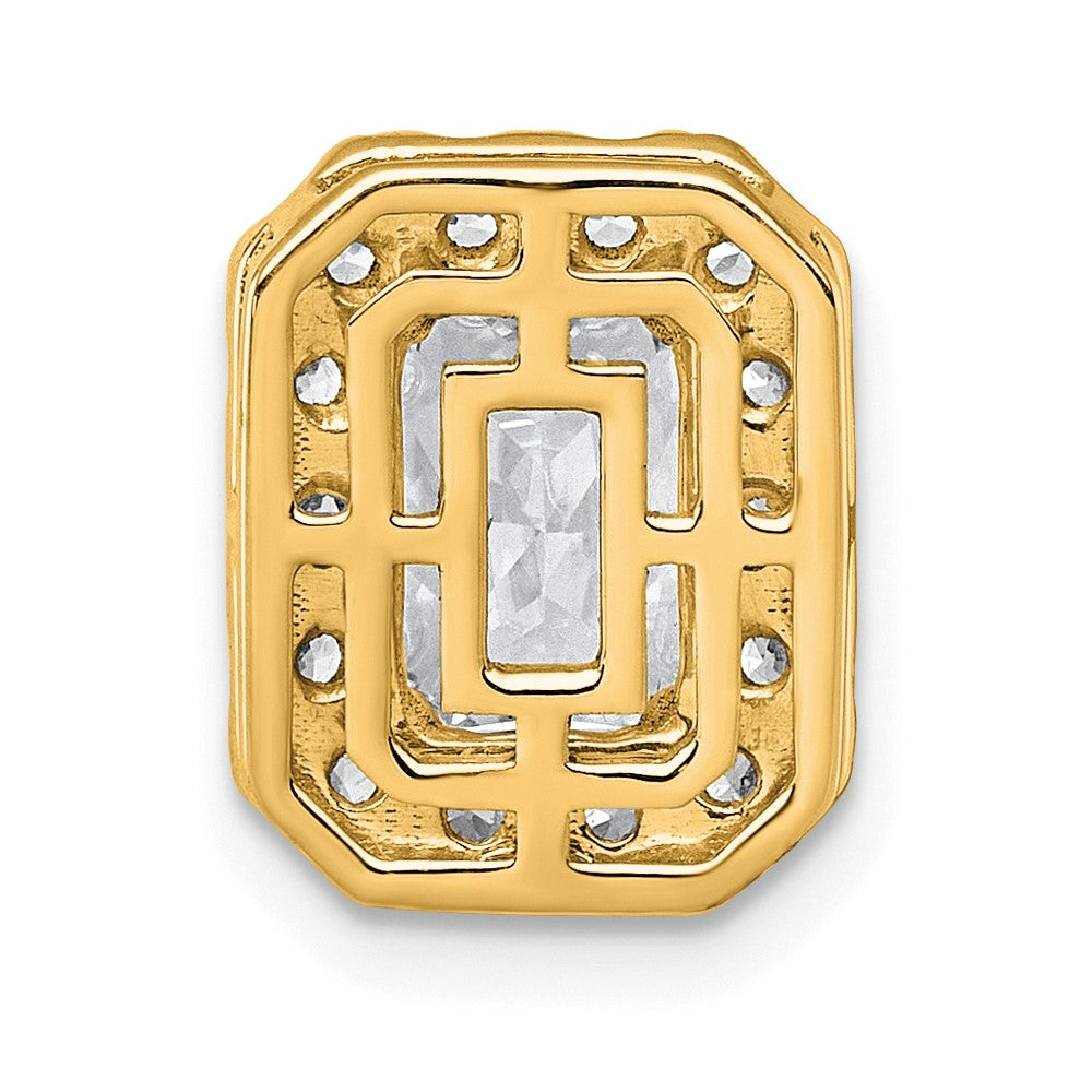 14k 2ct Cert Lab Grown Diamond VS+ F+ Radiant Comp Halo Chain Slide