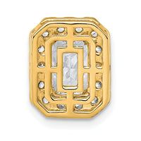 14k 2ct Lab Grown Diamond VS+ F+ Radiant Comp Halo Chain Slide
