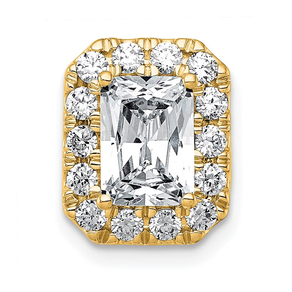 14k 2ct Lab Grown Diamond VS+ F+ Radiant Comp Halo Chain Slide