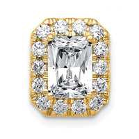 14k 2ct Lab Grown Diamond VS+ F+ Radiant Comp Halo Chain Slide