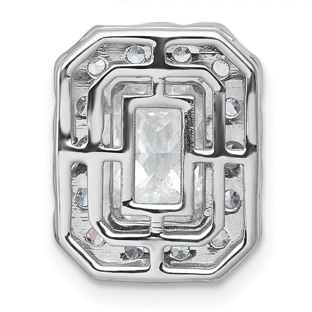 14kw 2 7/8ct Lab Grown Diamond VS+ F+ Radiant Comp Halo Chain Slide