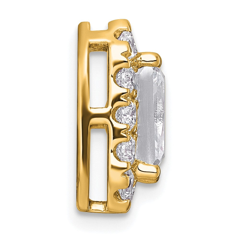14k 2 7/8ct Cert Lab Grown Diamond VS+ F+ Radiant Comp Halo Chain Slide