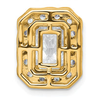 14k 2 7/8ct Cert Lab Grown Diamond VS+ F+ Radiant Comp Halo Chain Slide