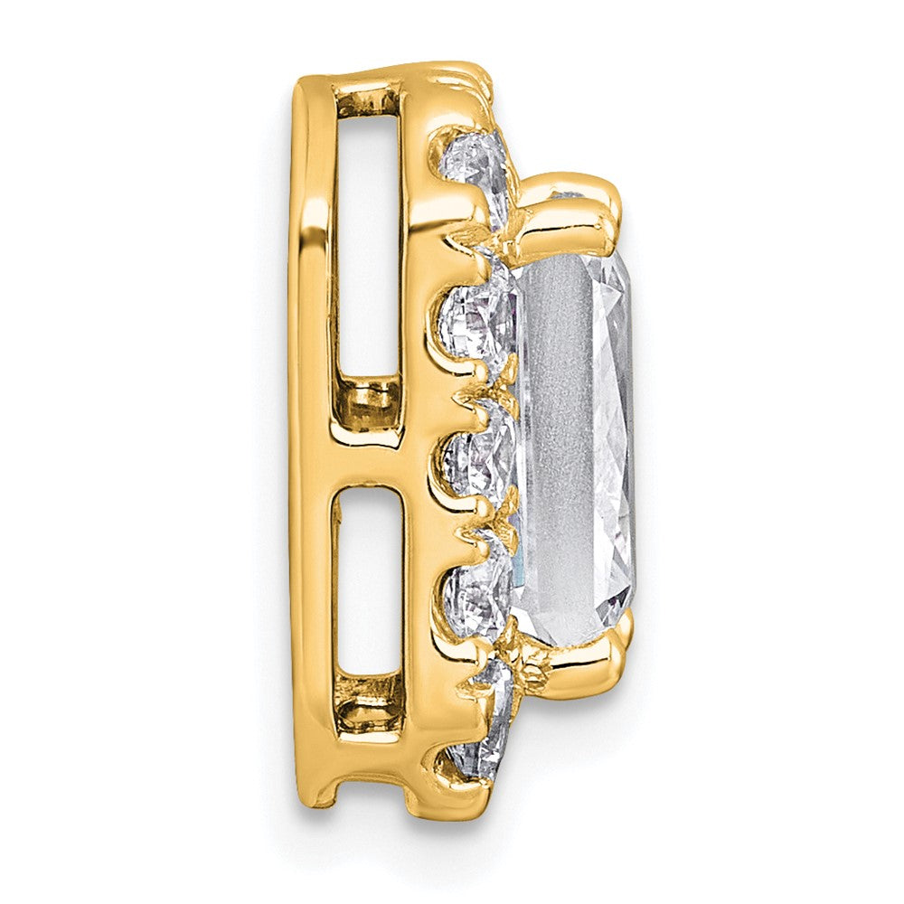 14k 3 1/2ct Lab Grown Diamond VS+ F+ Radiant Comp Halo Chain Slide