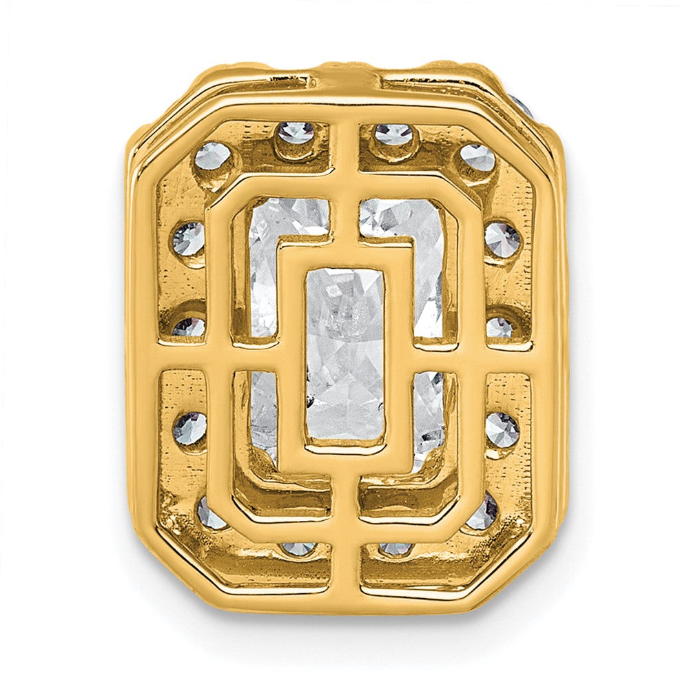 14k 3 1/2ct Lab Grown Diamond VS+ F+ Radiant Comp Halo Chain Slide