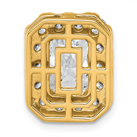 14k 3 1/2ct Lab Grown Diamond VS+ F+ Radiant Comp Halo Chain Slide
