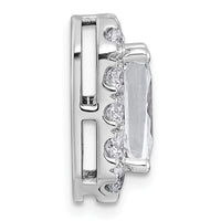14kw 4 1/3ct Lab Grown Diamond VS+ F+ Radiant Comp Halo Chain Slide