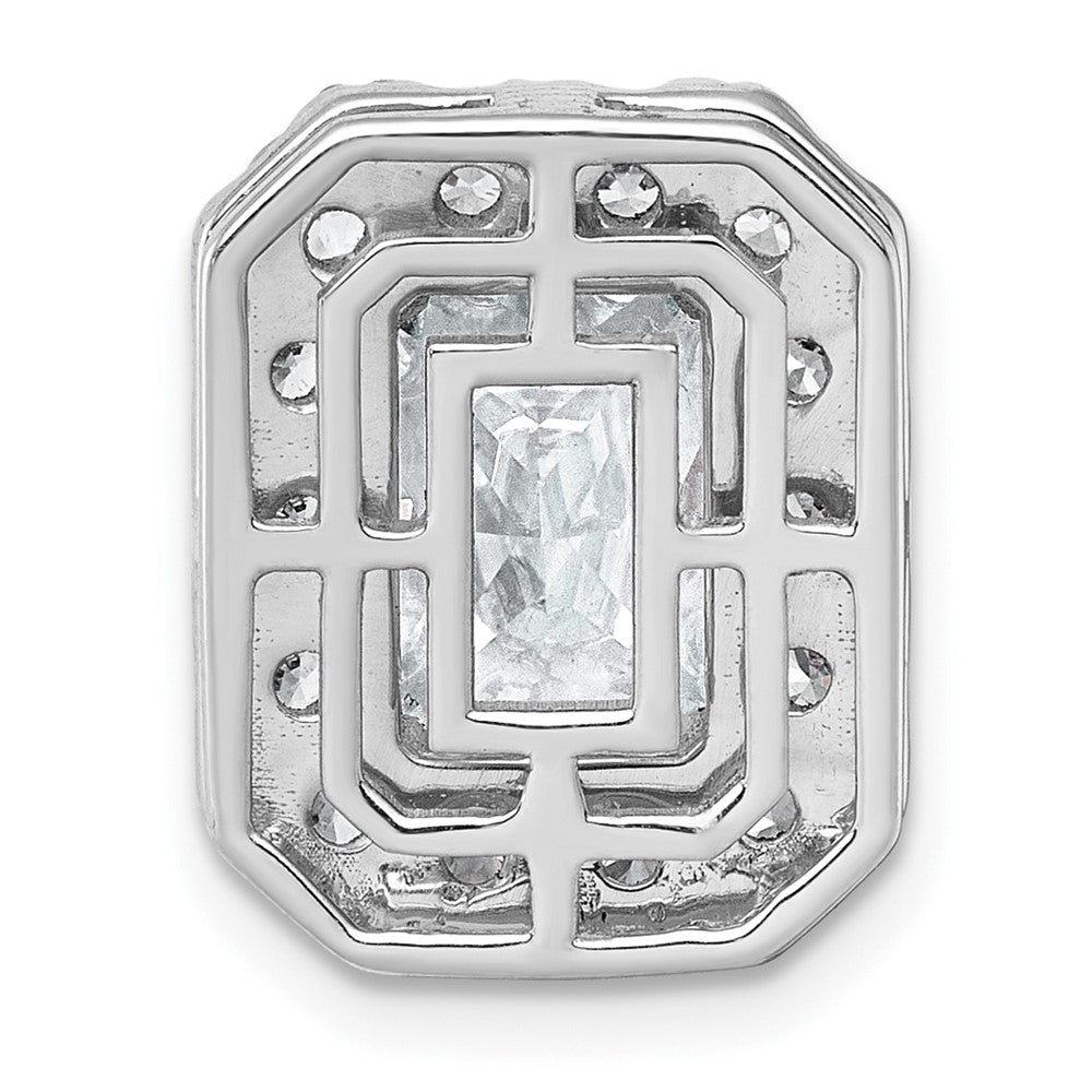 14kw 4 1/3ct Lab Grown Diamond VS+ F+ Radiant Comp Halo Chain Slide
