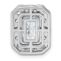 14kw 4 1/3ct Lab Grown Diamond VS+ F+ Radiant Comp Halo Chain Slide