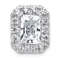 14kw 4 1/3ct Lab Grown Diamond VS+ F+ Radiant Comp Halo Chain Slide