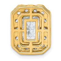 14k 4 1/3ct Cert Lab Grown Diamond VS+ F+ Radiant Comp Halo Chain Slide