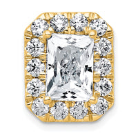 14k 4 1/3ct Cert Lab Grown Diamond VS+ F+ Radiant Comp Halo Chain Slide