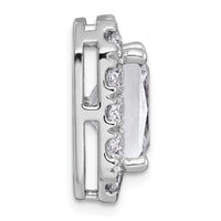 14kw 5 1/2ct Cert Lab Grown Diamond VS+ F+ Radiant Comp Halo Chain Slide