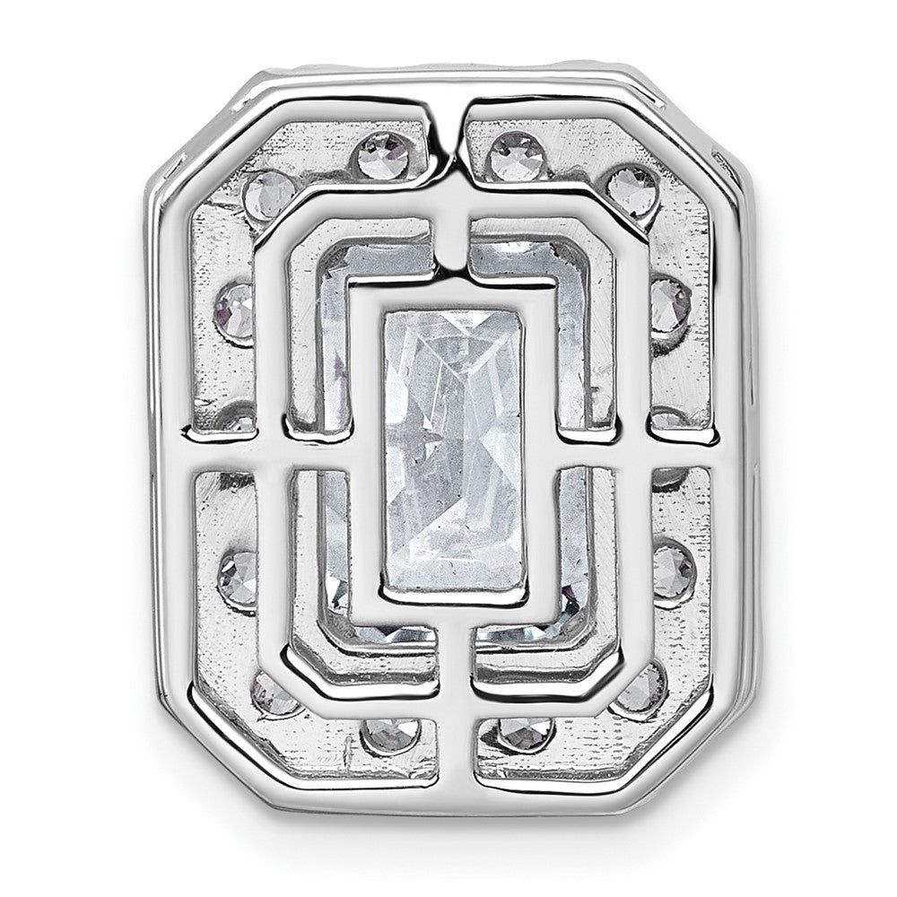14kw 5 1/2ct Lab Grown Diamond VS+ F+ Radiant Comp Halo Chain Slide