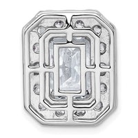 14kw 5 1/2ct Lab Grown Diamond VS+ F+ Radiant Comp Halo Chain Slide