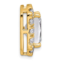 14k 5 1/2ct Cert Lab Grown Diamond VS+ F+ Radiant Comp Halo Chain Slide