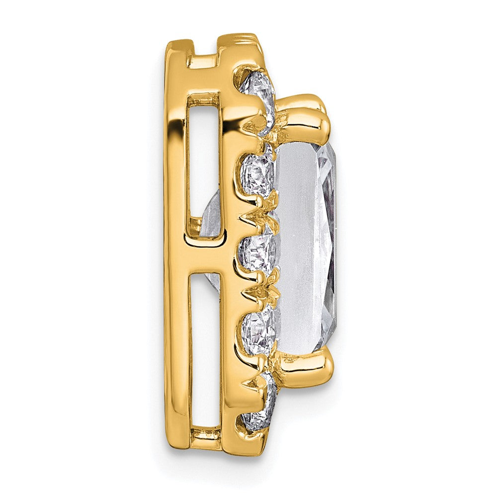 14k 5 1/2ct Lab Grown Diamond VS+ F+ Radiant Comp Halo Chain Slide