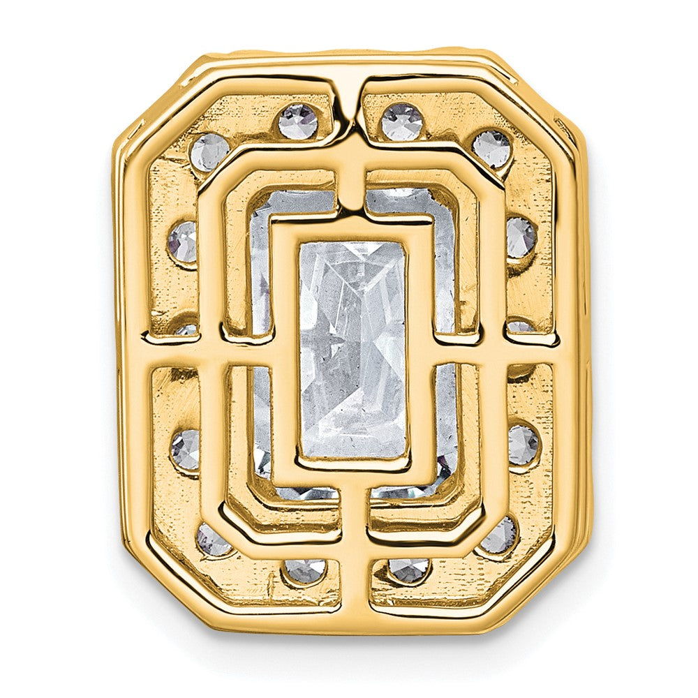 14k 5 1/2ct Lab Grown Diamond VS+ F+ Radiant Comp Halo Chain Slide