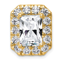 14k 5 1/2ct Lab Grown Diamond VS+ F+ Radiant Comp Halo Chain Slide