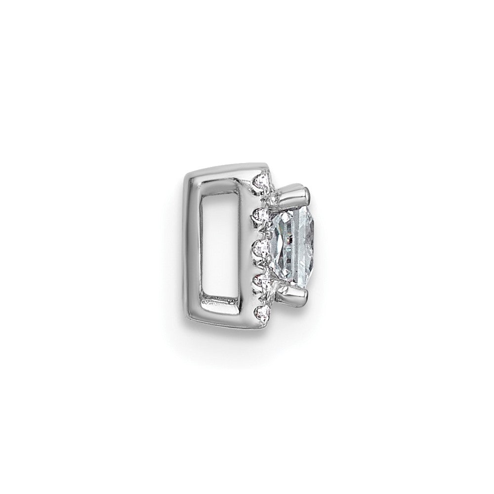 14kw 1/3ct Lab Grown Diamond VS+ F+ Princess Comp Halo Chain Slide