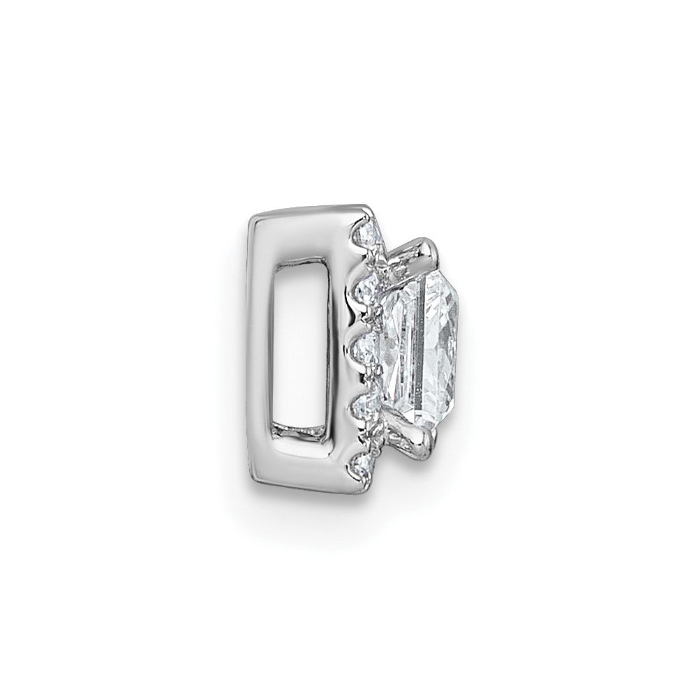 14kw 5/8ct Lab Grown Diamond VS+ F+ Princess Comp Halo Chain Slide