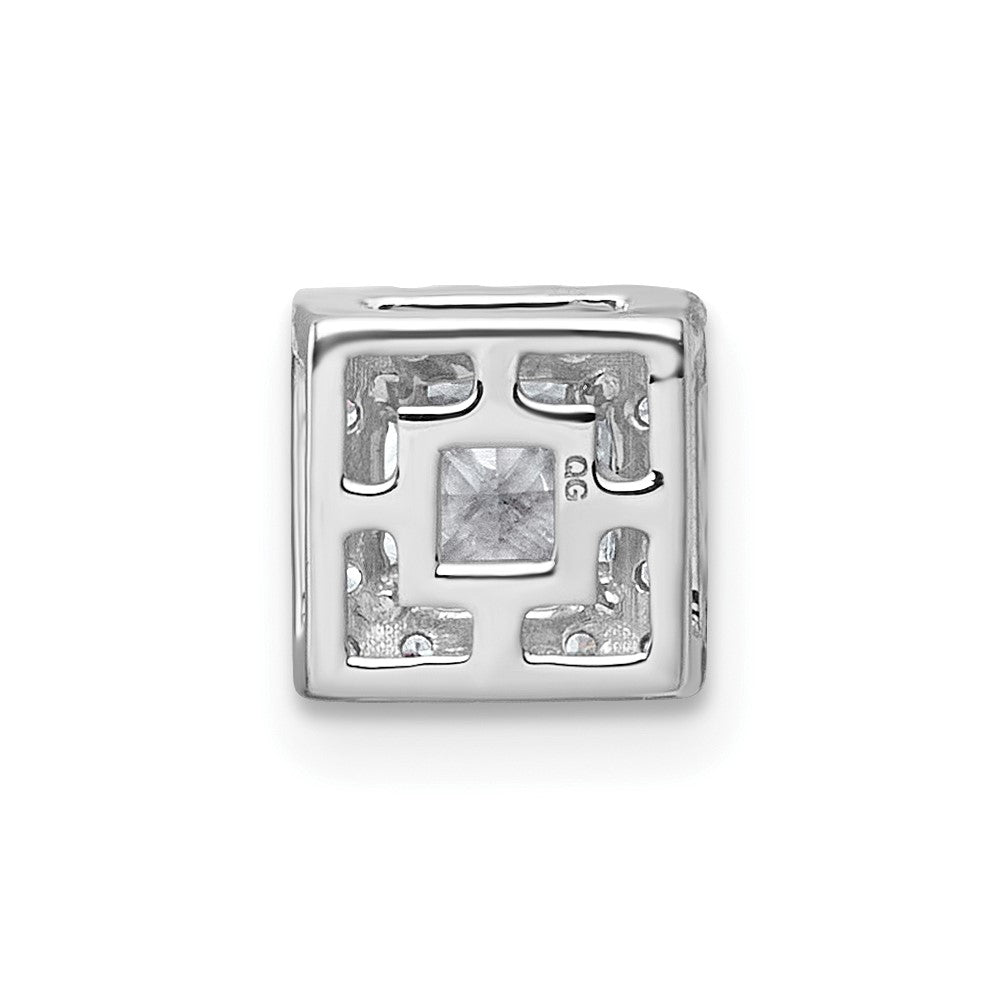 14kw 5/8ct Lab Grown Diamond VS+ F+ Princess Comp Halo Chain Slide