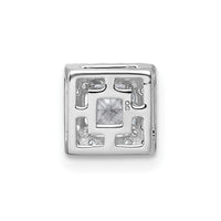14kw 5/8ct Lab Grown Diamond VS+ F+ Princess Comp Halo Chain Slide