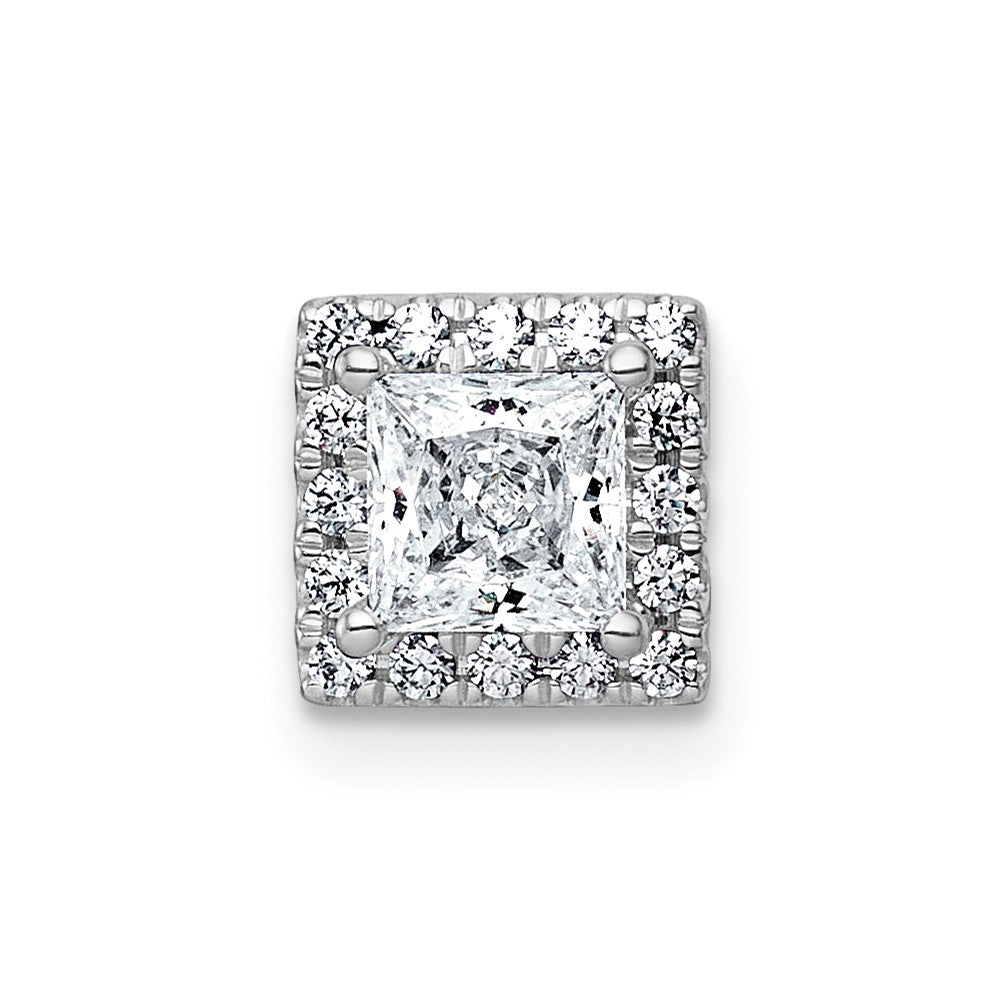 14kw 5/8ct Lab Grown Diamond VS+ F+ Princess Comp Halo Chain Slide