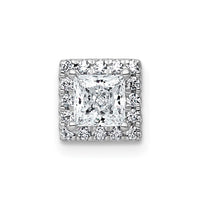 14kw 5/8ct Lab Grown Diamond VS+ F+ Princess Comp Halo Chain Slide