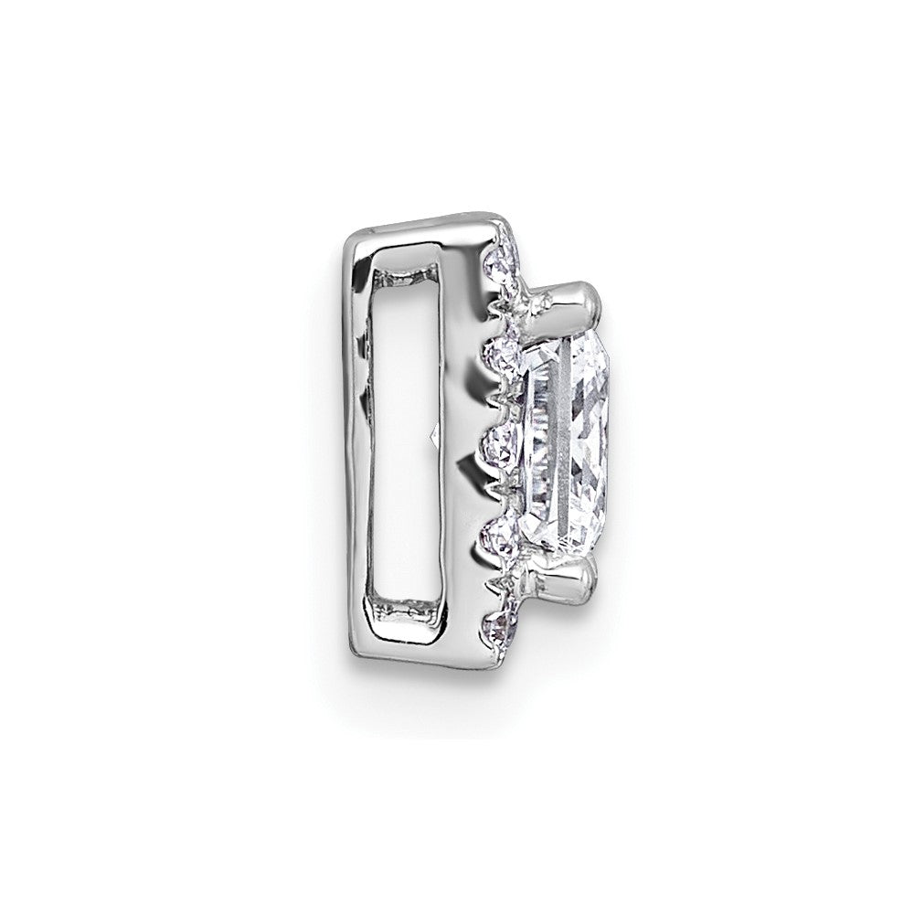 14kw 1 1/4ct Cert Lab Grown Diamond VS+ F+ Princess Comp Halo Chain Slide