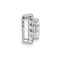 14kw 1 1/4ct Cert Lab Grown Diamond VS+ F+ Princess Comp Halo Chain Slide
