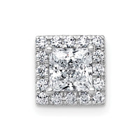 14kw 1 1/4ct Cert Lab Grown Diamond VS+ F+ Princess Comp Halo Chain Slide