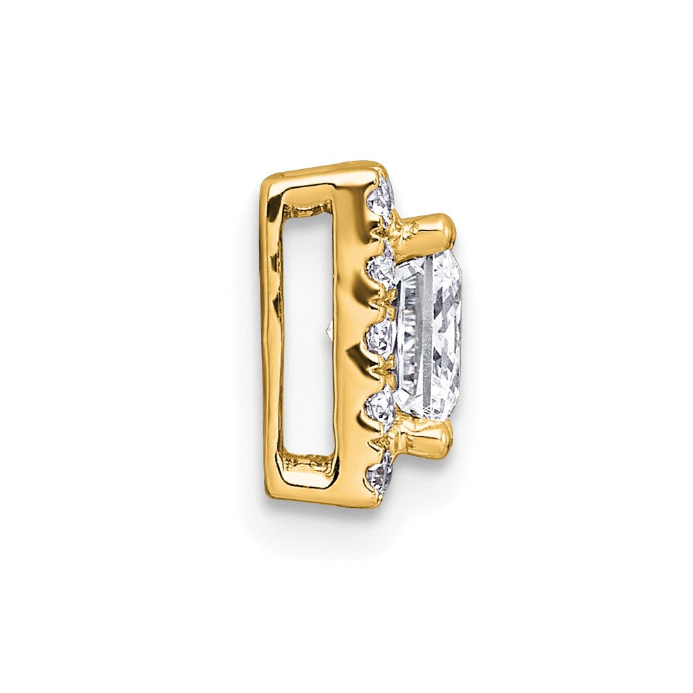 14k 1 1/4ct Cert Lab Grown Diamond VS+ F+ Princess Comp Halo Chain Slide