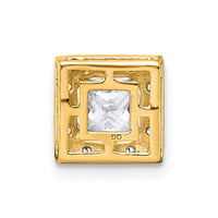 14k 1 1/4ct Cert Lab Grown Diamond VS+ F+ Princess Comp Halo Chain Slide