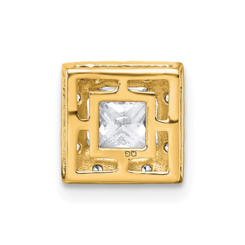 14k 1 1/4ct Lab Grown Diamond VS+ F+ Princess Comp Halo Chain Slide
