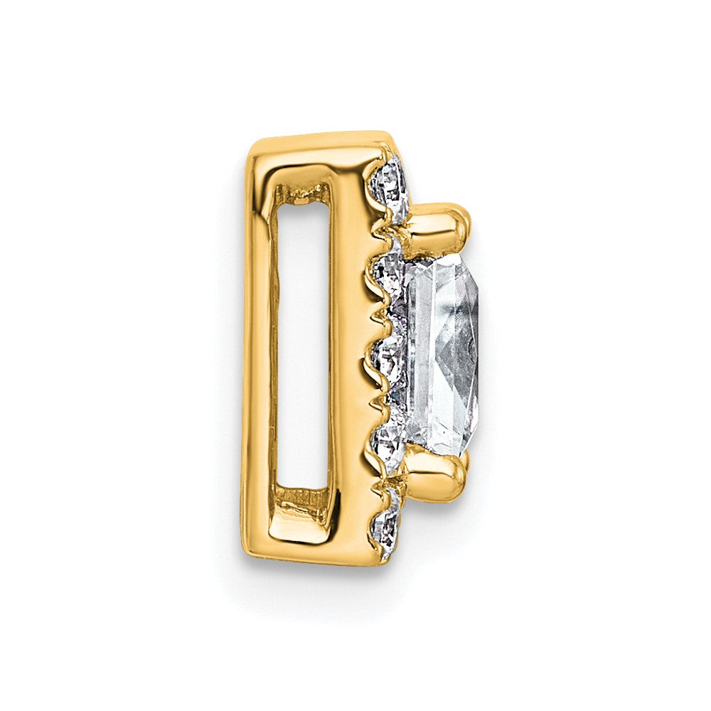 14k 1 7/8ct Cert Lab Grown Diamond VS+ F+ Princess Comp Halo Chain Slide