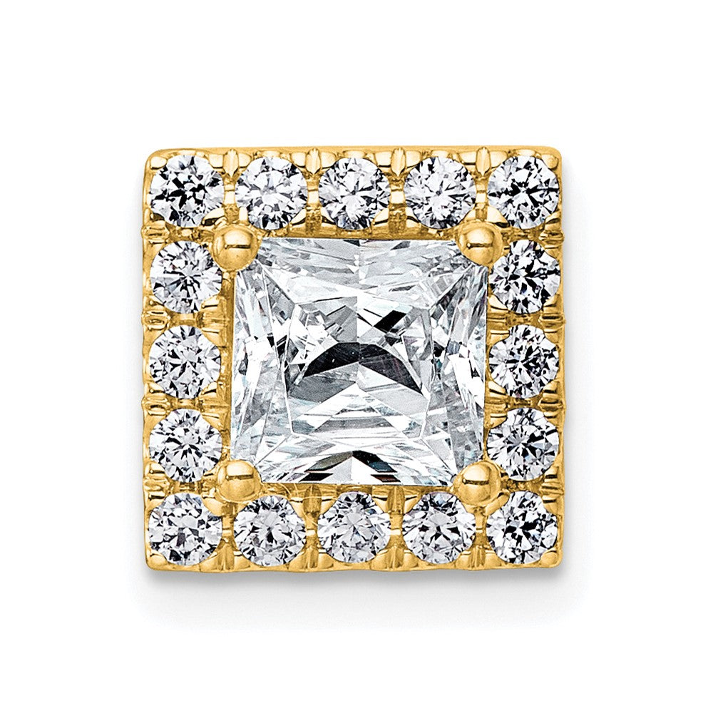 14k 1 7/8ct Lab Grown Diamond VS+ F+ Princess Comp Halo Chain Slide