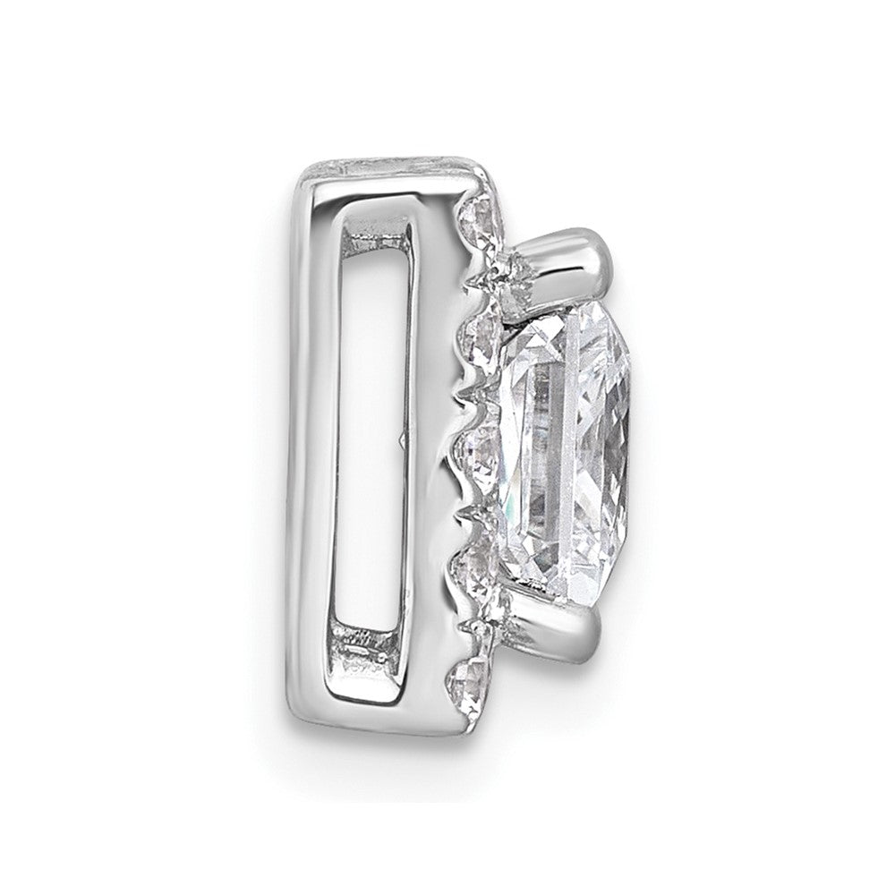 14kw 2 1/2ct Lab Grown Diamond VS+ F+ Princess Comp Halo Chain Slide