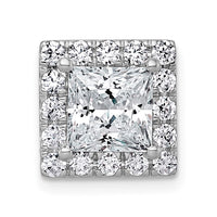 14kw 2 1/2ct Lab Grown Diamond VS+ F+ Princess Comp Halo Chain Slide