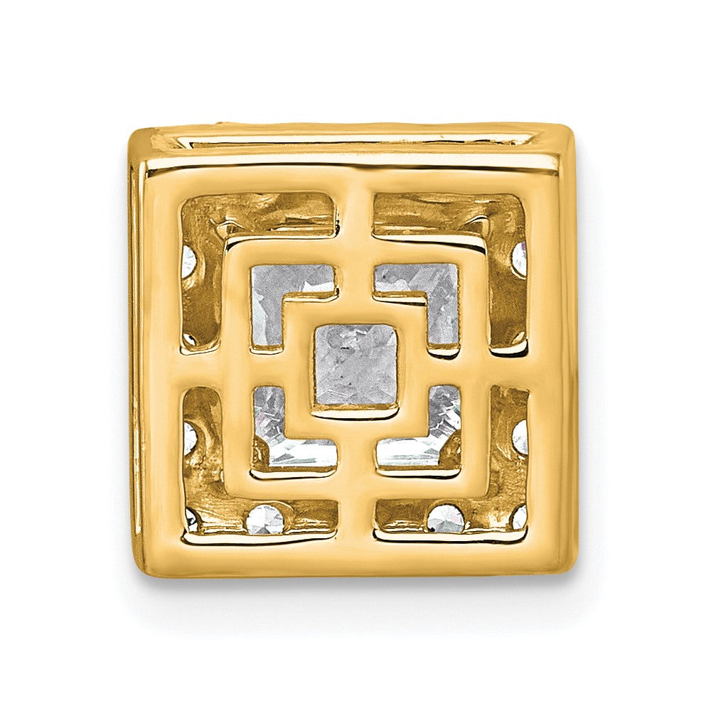 14k 2 1/2ct Lab Grown Diamond VS+ F+ Princess Comp Halo Chain Slide