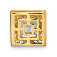 14k 2 1/2ct Cert Lab Grown Diamond VS+ F+ Princess Comp Halo Chain Slide