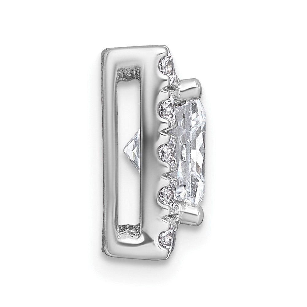 14kw 3 1/4ct Lab Grown Diamond VS+ F+ Princess Comp Halo Chain Slide