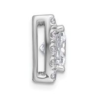 14kw 3 1/4ct Lab Grown Diamond VS+ F+ Princess Comp Halo Chain Slide