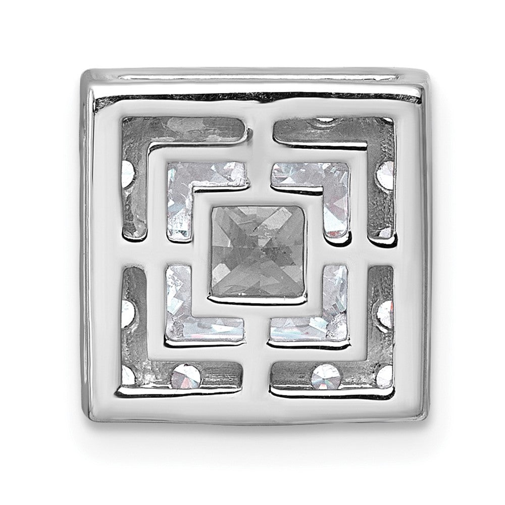 14kw 3 1/4ct Lab Grown Diamond VS+ F+ Princess Comp Halo Chain Slide