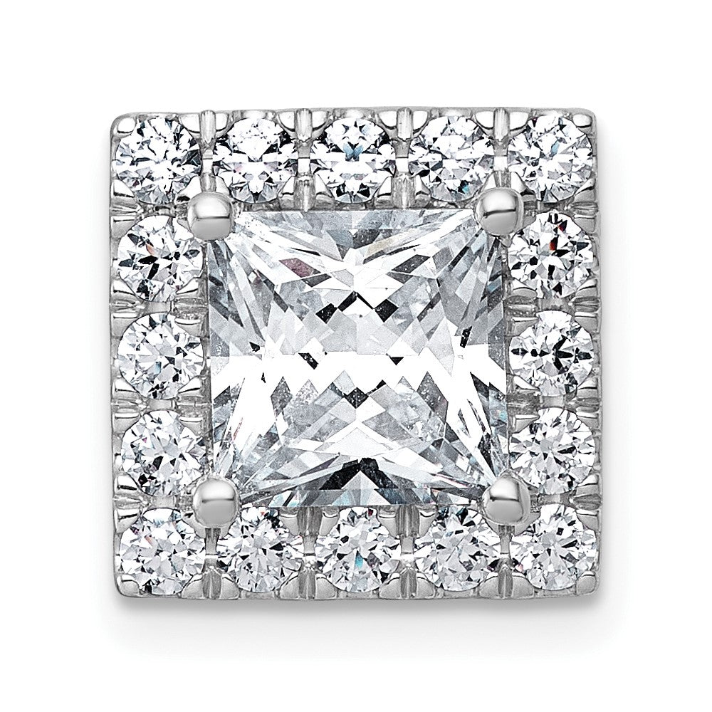 14kw 3 1/4ct Lab Grown Diamond VS+ F+ Princess Comp Halo Chain Slide