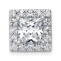 14kw 3 1/4ct Lab Grown Diamond VS+ F+ Princess Comp Halo Chain Slide