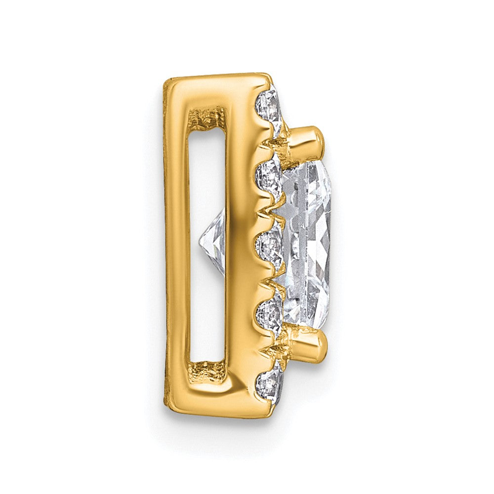 14k 3 1/4ct Cert Lab Grown Diamond VS+ F+ Princess Comp Halo Chain Slide