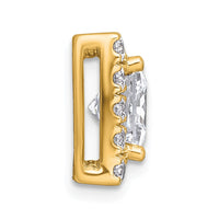 14k 3 1/4ct Cert Lab Grown Diamond VS+ F+ Princess Comp Halo Chain Slide